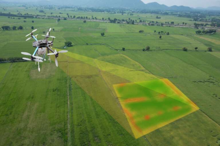 Ai looking over field with thermal